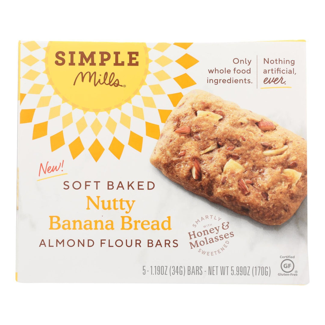 Simple Mills - Bar Sft Baked Nty Ban Bread - Case Of 6 - 5.99 Oz - Maras Green